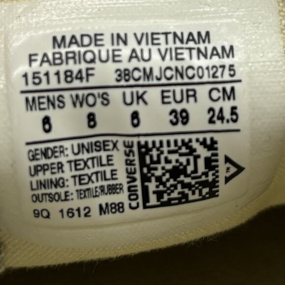 Vtg Converse All Star Sneakers W8 M6 Unisex Gray CT Skater Streetwear Grunge Emo - Picture 7 of 8